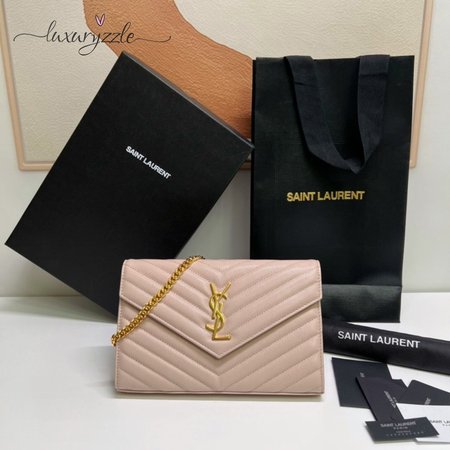 Saint Laurent Monogram Envelope Chain Wallet Bag