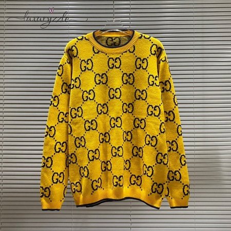 Gucci GG Wool Jacquard Sweater Yellow S-2XL